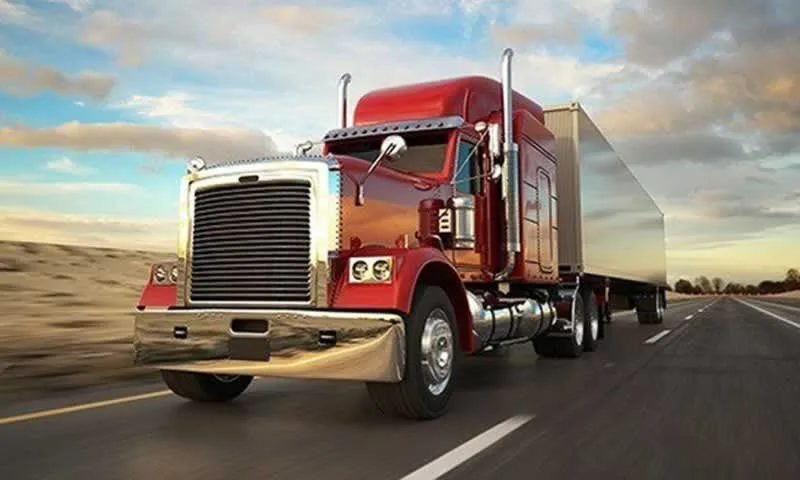 long distance moving truck on highway