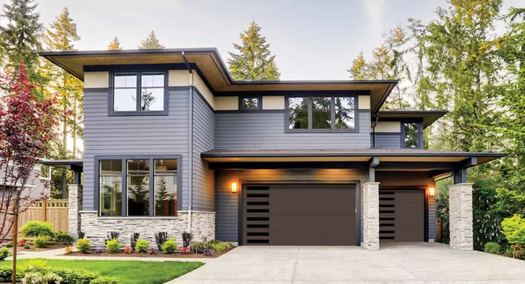 house with modern garage door
